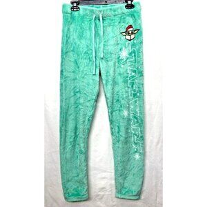 BABY YODA MINT GREEN FLEECE SLEEP PANT WOMEN MEDIUM LOUNGE CASUAL STAR WARS